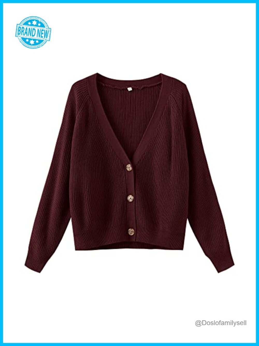 Womens Cardigan Sweater Cropped Lightweight Cable Knit Button Front